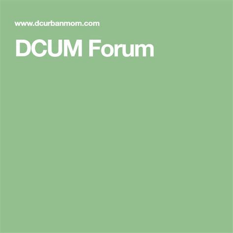 DCUM Forum